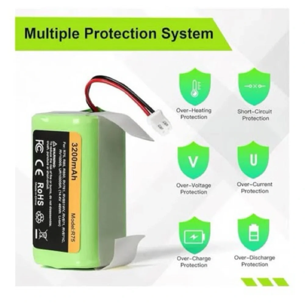 Replacement RVBAT850 Battery (3200mAh, 2-Prong Connector)